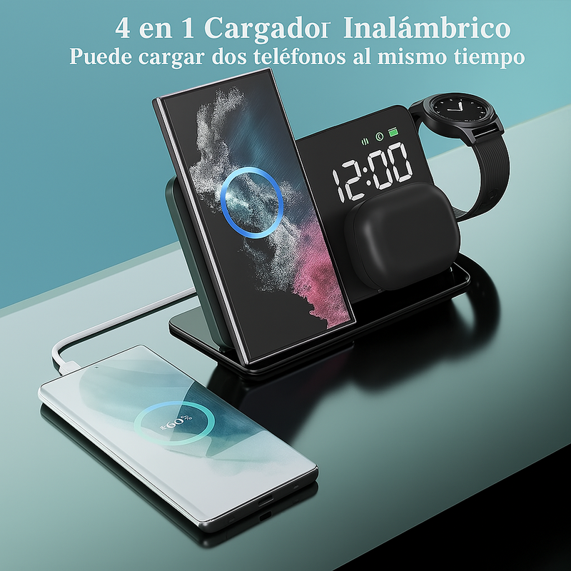 Cargador Inalámbrico 3 en 1: Carga Rápida para Samsung Galaxy Watch y Más