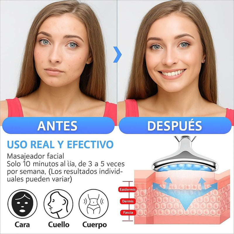 Dispositivo de Masaje Facial y Cuello para Levantamiento y Cuidado de la Piel
