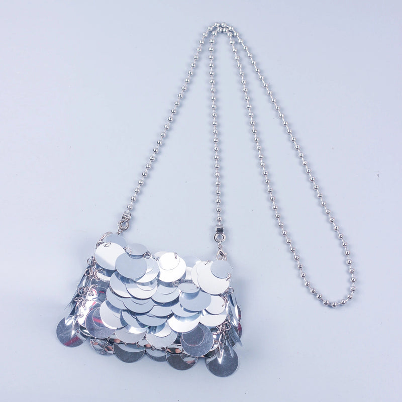 Bolsa Femenina con Cadena y Brillo – Compacta y Elegante